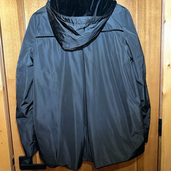 Antonio Melani‎ Velvet Trim Hood Windbreaker Size Large Black - Picture 5 of 5